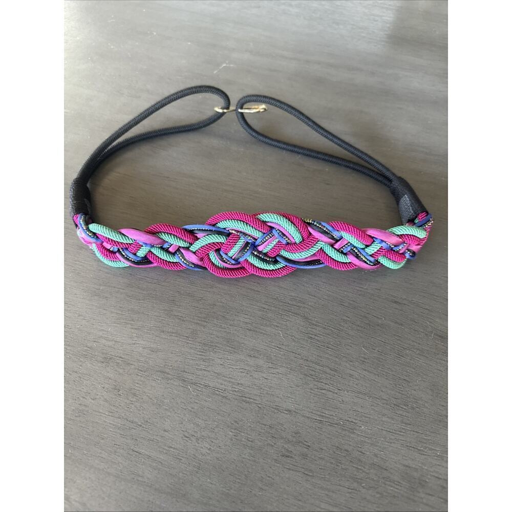 Vintage 90's Multicolor Braided Rope Waist Belt 32 Inches Hip Hop Preppy